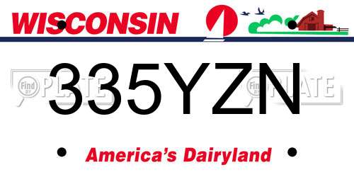 335YZN Wisconsin License Plate