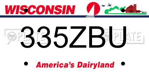 335ZBU Wisconsin License Plate