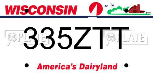 335ZTT Wisconsin License Plate