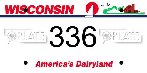 336 Wisconsin License Plate