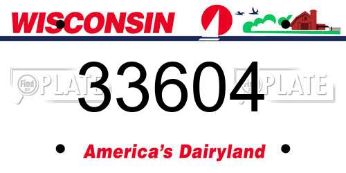 33604 Wisconsin License Plate