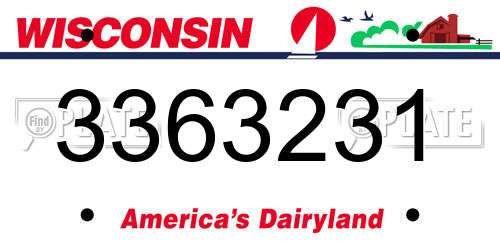 3363231 Wisconsin License Plate