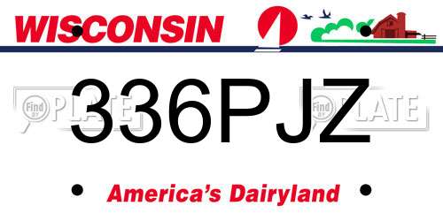 336PJZ Wisconsin License Plate