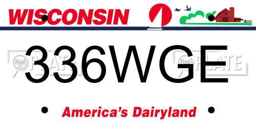 336WGE Wisconsin License Plate