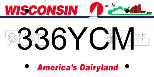 336YCM Wisconsin License Plate