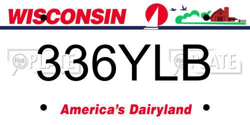 336YLB Wisconsin License Plate