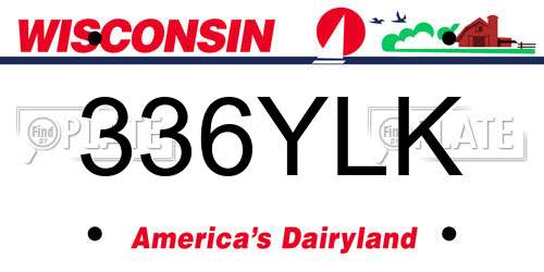 336YLK Wisconsin License Plate