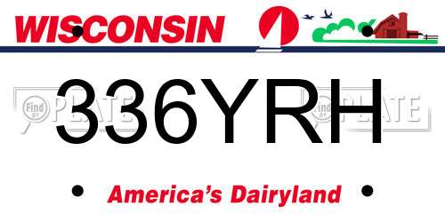 336YRH Wisconsin License Plate