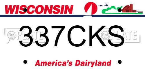 337CKS Wisconsin License Plate