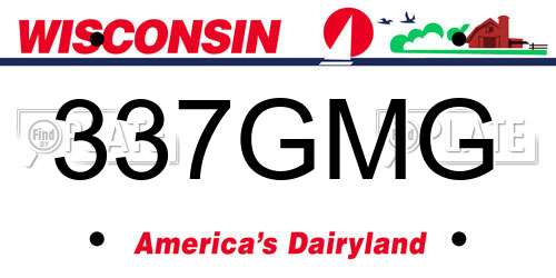 337GMG Wisconsin License Plate
