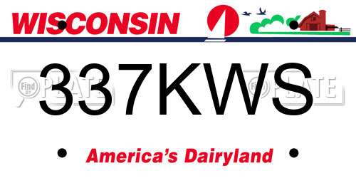 337KWS Wisconsin License Plate