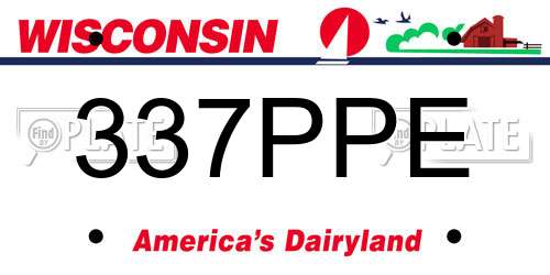 337PPE Wisconsin License Plate