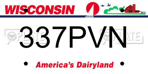 337PVN Wisconsin License Plate