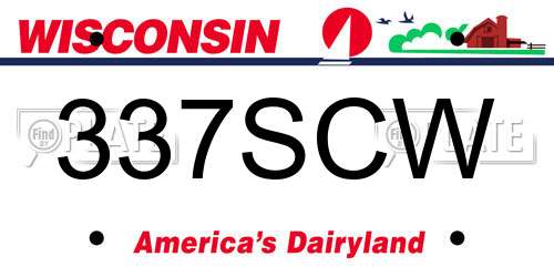 337SCW Wisconsin License Plate