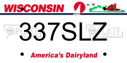 337SLZ Wisconsin License Plate