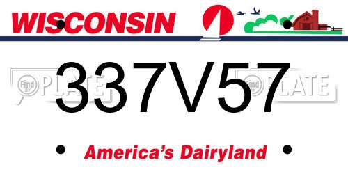 337V57 Wisconsin License Plate