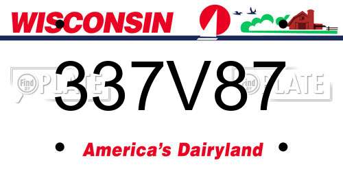 337V87 Wisconsin License Plate