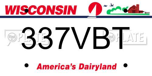 337VBT Wisconsin License Plate