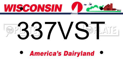 337VST Wisconsin License Plate