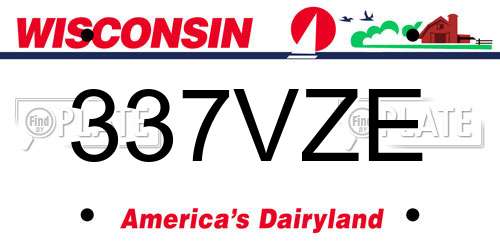 337VZE Wisconsin License Plate