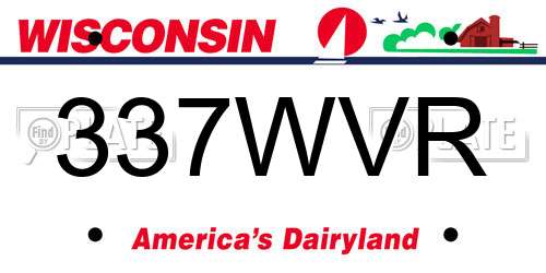 337WVR Wisconsin License Plate