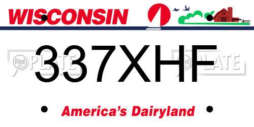 337XHF Wisconsin License Plate