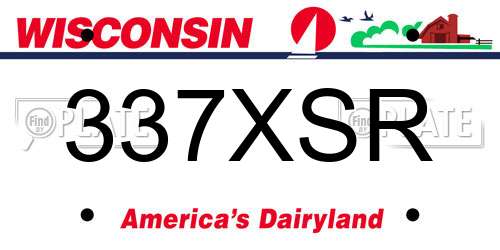 337XSR Wisconsin License Plate