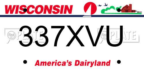 337XVU Wisconsin License Plate