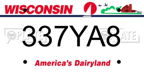 337YA8 Wisconsin License Plate
