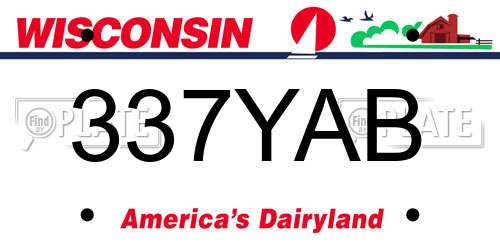 337YAB Wisconsin License Plate