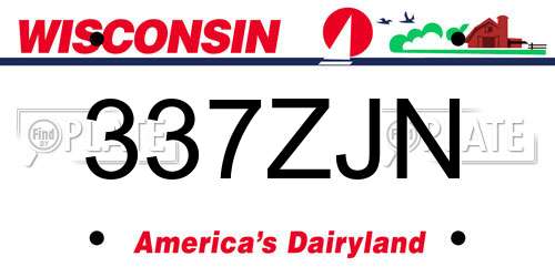 337ZJN Wisconsin License Plate