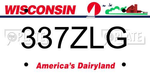 337ZLG Wisconsin License Plate