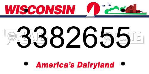 3382655 Wisconsin License Plate