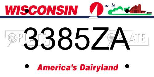 3385ZA Wisconsin License Plate