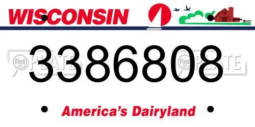 3386808 Wisconsin License Plate