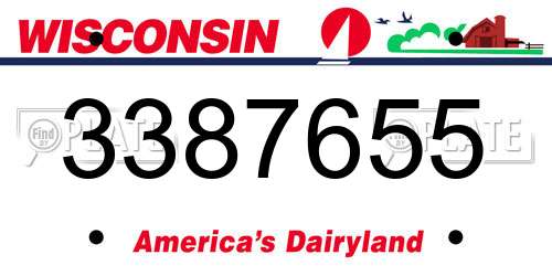 3387655 Wisconsin License Plate