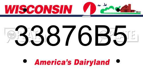 33876B5 Wisconsin License Plate
