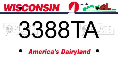 3388TA Wisconsin License Plate