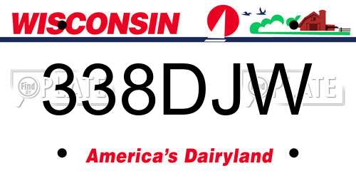 338DJW Wisconsin License Plate