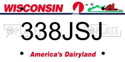 338JSJ Wisconsin License Plate