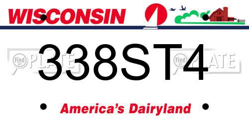 338ST4 Wisconsin License Plate