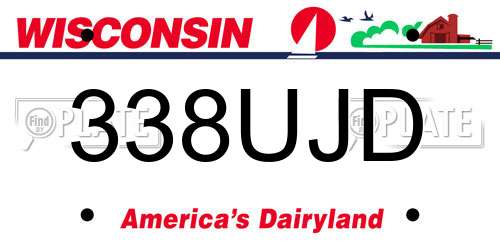 338UJD Wisconsin License Plate