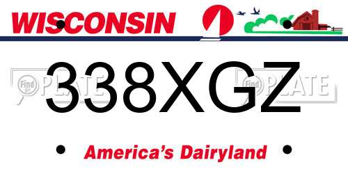 338XGZ Wisconsin License Plate