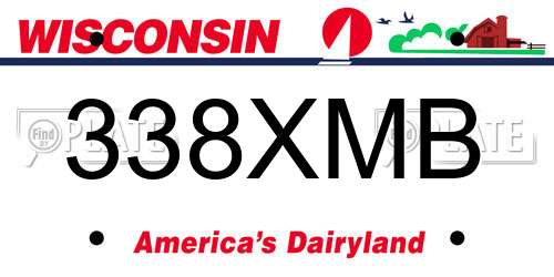 338XMB Wisconsin License Plate