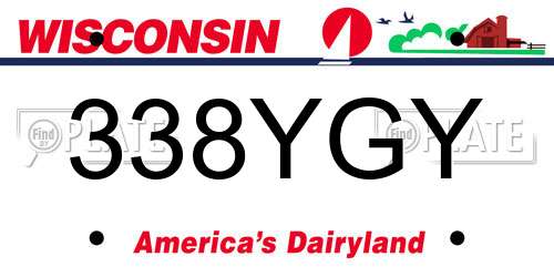 338YGY Wisconsin License Plate