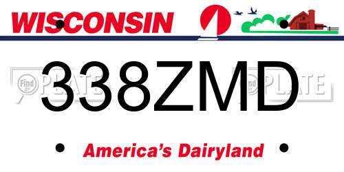 338ZMD Wisconsin License Plate