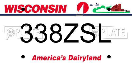 338ZSL Wisconsin License Plate