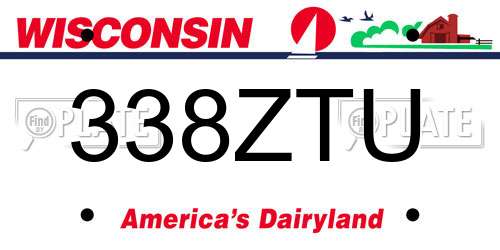 338ZTU Wisconsin License Plate