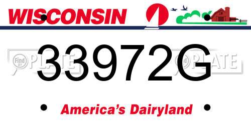 33972G Wisconsin License Plate