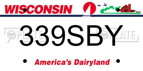 339SBY Wisconsin License Plate